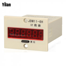 Jdm11-6h electronic contador acumulador 12v dc digit display largo conteo jr international - 2