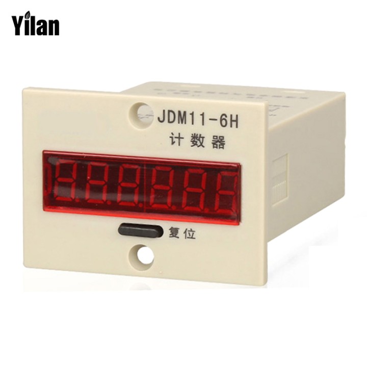 JDM11-6H 4 pin DC 12V contact signal input digital electronic counter relay JDM11 12VDC production counter jr international - 2