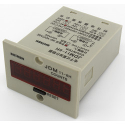 Jdm11-6h electronic contador acumulador 12v dc digit display largo conteo jr international - 3