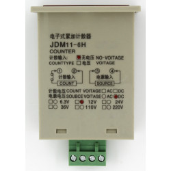 Jdm11-6h electronic contador acumulador 12v dc digit display largo conteo jr international - 4