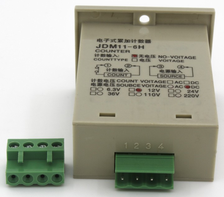 Jdm11-6h elettronici capitalizzazione contatore 12v dc digit intera counting jr international - 5