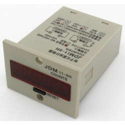 Jdm11-6h electronic contador acumulador 12v dc digit display largo conteo jr international - 6