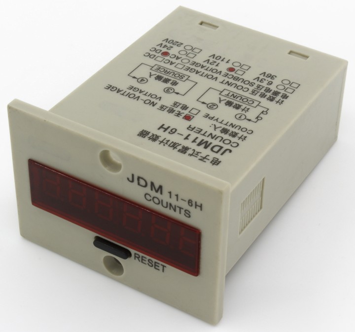 Jdm11-6h electronic contador acumulador 12v dc digit display largo conteo jr international - 6