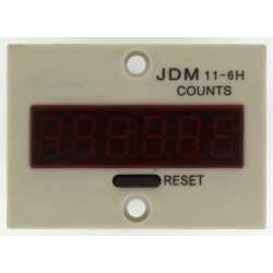 Jdm11-6h electronic contador acumulador 12v dc digit display largo conteo jr international - 8