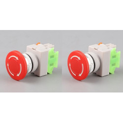 2 X Emergency stop button no nf punch diameter 22 mm for bpr22 boit1 security anti agressio jr international - 1