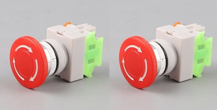 2 X Emergency stop button no nf punch diameter 22 mm for bpr22 boit1 security anti agressio jr international - 1