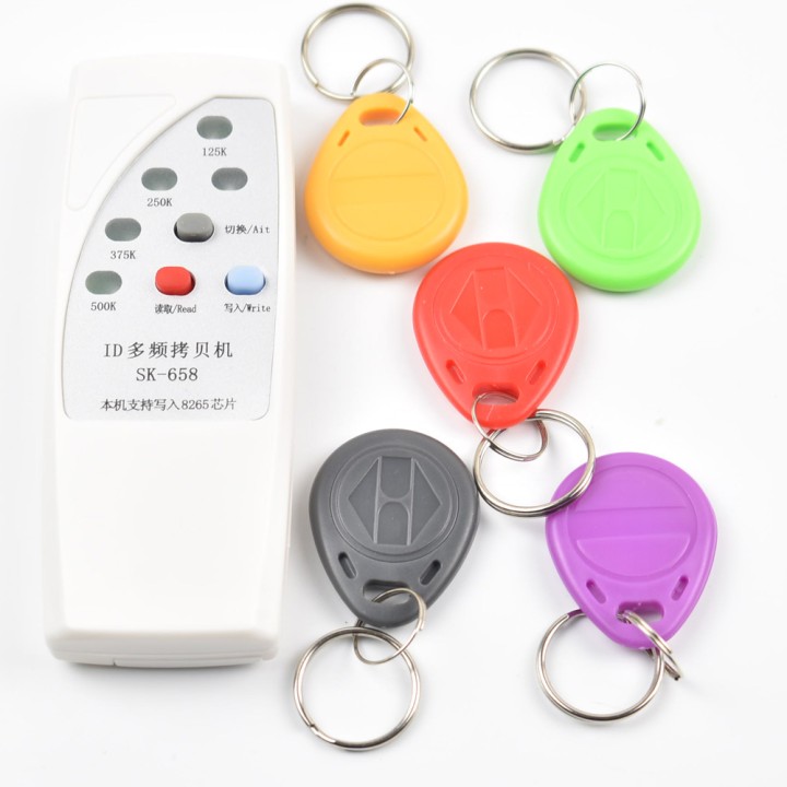 4 Frequenz RFID Kopierer / Duplicator / Cloner ID EM Leser & Schriftsteller + 5pcs EM4305 T5577 beschreibbaren Keyfob jr interna