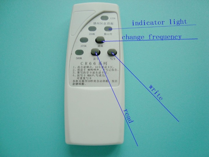 4 frecuencia RFID copiadora / duplicador / Cloner ID EM lector y escritor + 3pcs EM4305 T5577 escritura keyfob jr international 