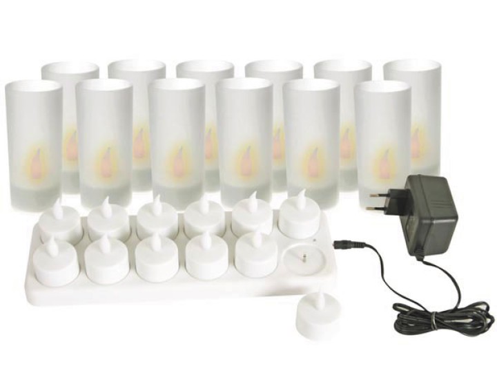 Tutte le 12 candele ricaricabile a led illuminazione decorativa luce morbida xmcl12 basso consumo velleman - 1
