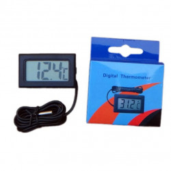 Thermomètre numérique LCD avec sonde externe étanche pour  réfrigérateur/congélateur Température de l'eau d'aquarium Noir (cordon de 5  m) 