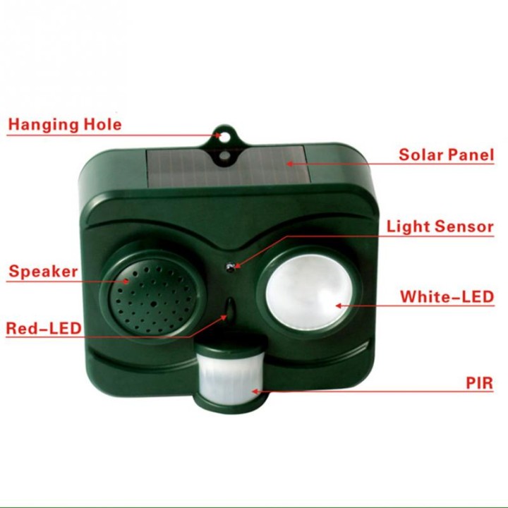 Humane Protective Black Ultrasonic Infrared Sound Flashlight Birds Repeller Driving Controller jr international - 2