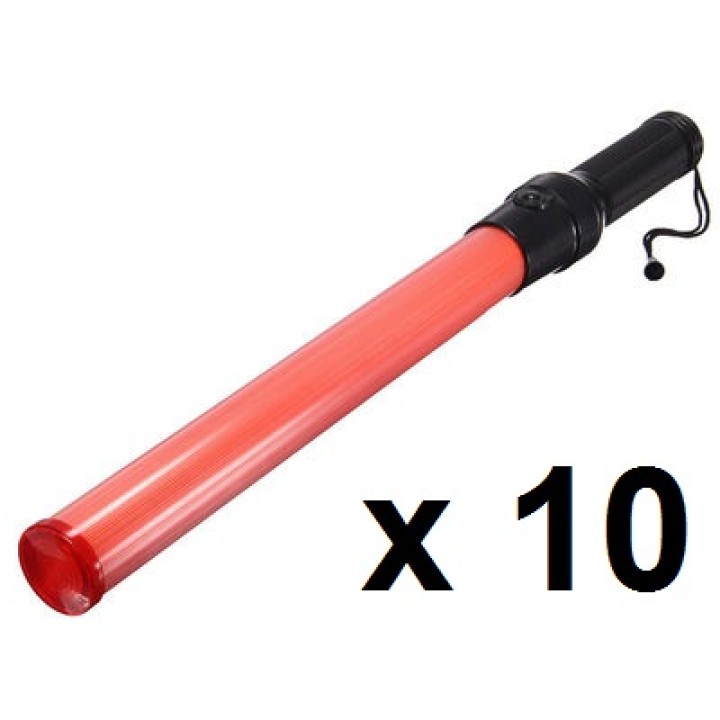 10 Traffic police baton 21 inch red lightingtraffic led safety control reflective warning stick flashlight jr international - 1