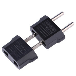 Set of 2 EU to US Plug Adapter and US to EU Plug Adapter 2-pin Socket Adaptor Travel Converter Black jr international - 3