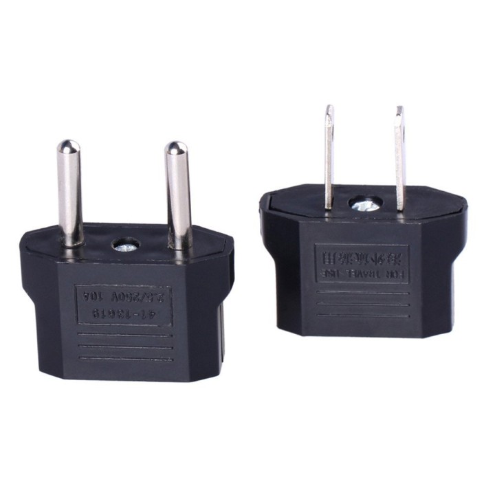 Set di 2 adattatori da EU a Stati Uniti e ad adattatori USB per Adattatori a 2 pin Adapter Travel Adapter Travel Black jr intern