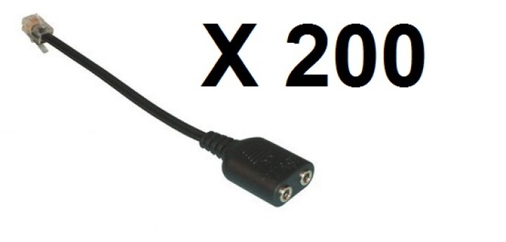 200 X Adaptador casco telefonico telefono microfono micro casco msn yahoo skype voip adaptador convertidor jr international - 1