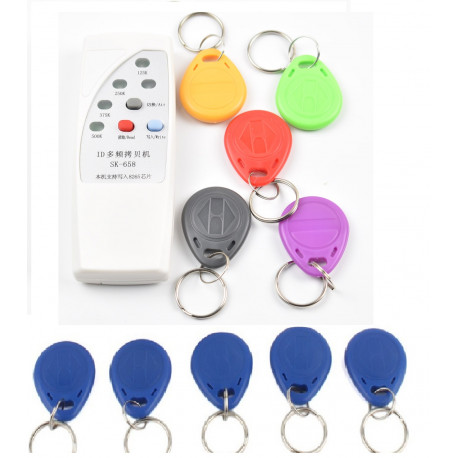 4 Frequenz RFID Kopierer / Duplicator / Cloner ID EM Leser & Schriftsteller + 10pcs EM4305 T5577 beschreibbaren Keyfob eclats an