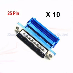 10 X DB25 25 Pin Female Parallel IDC Crimp Connector for Flat Ribbon Cable jr international - 1