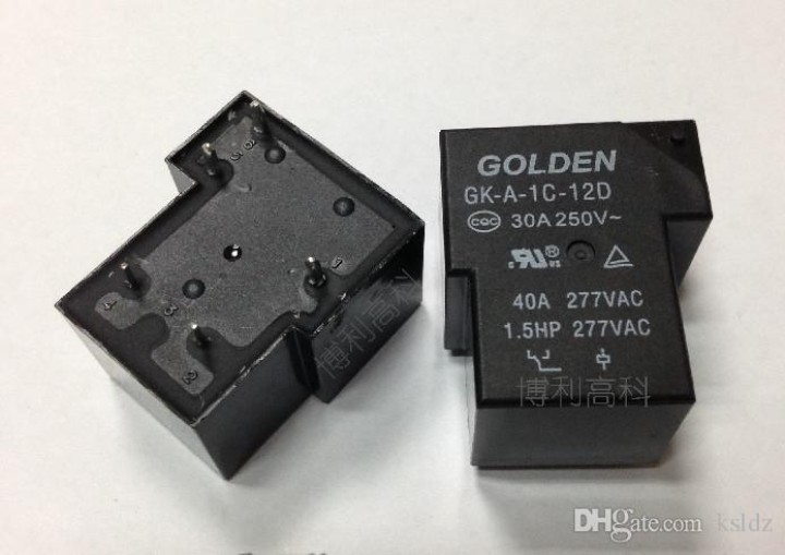 Relais de puissance 12v 30a 40a 5 broches gk-a-1c-12d golden contact or jr international - 1