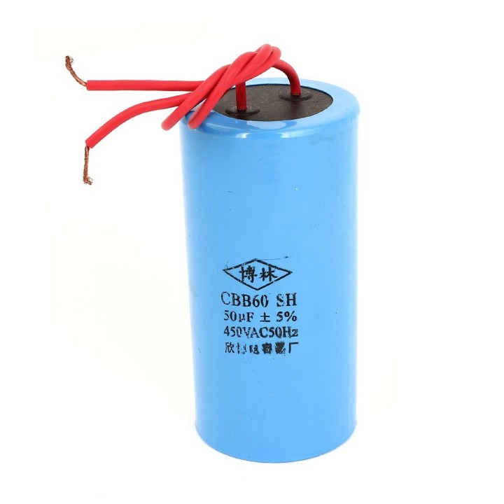 Condensador alambrico 50 mf micro farad 450v cable arranque motor motorizacion portico w9 11250 jr international - 2