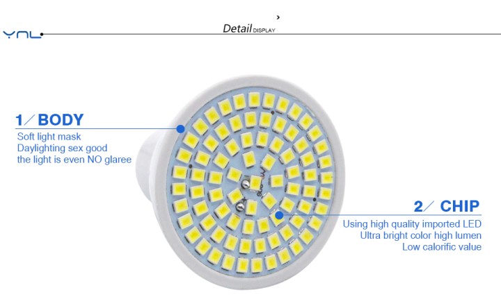 Bulb spot led e27 60 led 220 v 230 v 240 v kaltweiß jr international - 2