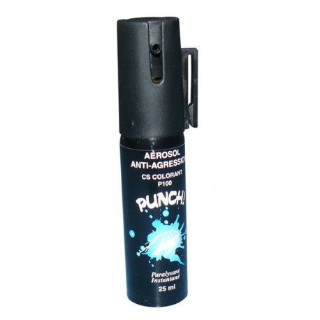 Aérosol défense blue defender gaz cs bleu 2% 25ml spray paralysant bombe lagrymogene jr international - 1