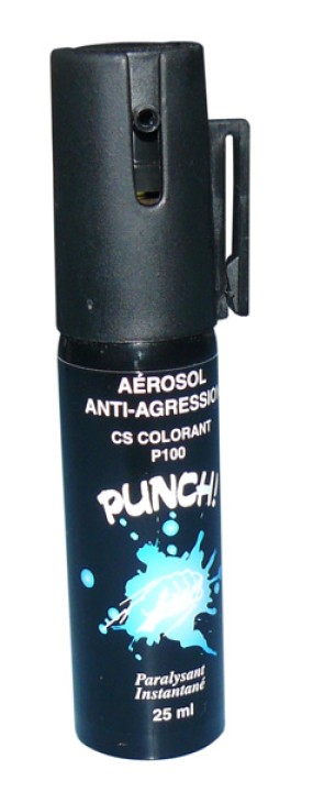 Aérosol défense blue defender gaz cs bleu 2% 25ml spray paralysant bombe lagrymogene jr international - 1