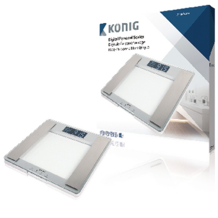 Pèse-personne numérique écran LCD 1,5" Calcul de l'IMC et du MB 180 kg konig - 1