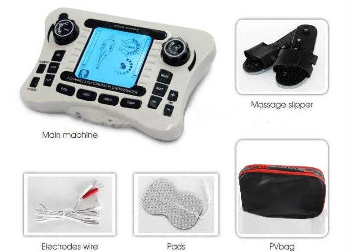 Dual Channel output Pain Relief Nerve Muscle Stimulator EMS Tens Body Therapy Massager Physiotherapy Apparatus Foot Slipper jr i