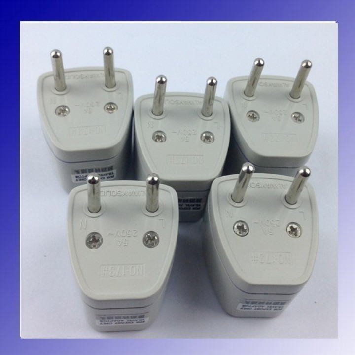 5 X Universal adaptador de enchufe euro España Alemania Francia Bélgica Portugal jr international - 1