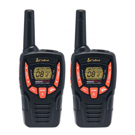 Talkie walkie cobra pmr 8 km range 8 channel noir orange AM645
