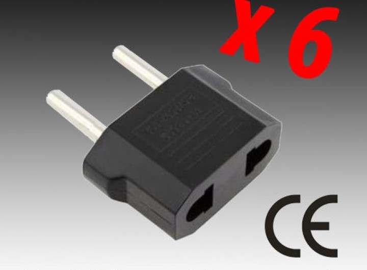 6 X Travel adapter plug china japan canada us electric sector to euro plug converter asia jr international - 1