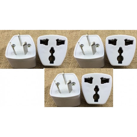 3 X Travel power adapter with earth to go in china and australia new zealand jr international - 1