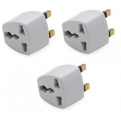 3 X Universal US to UK Electrical AC Wall Plug Adapter gb plug to european , 1a 250vac jr international - 1