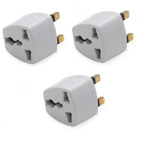 3 X Universal US to UK Electrical AC Wall Plug Adapter gb plug to european  , 1a 250vac