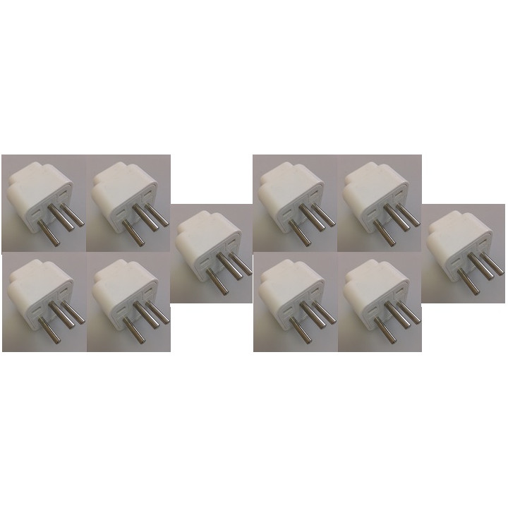 10 X AC-Adapter israel 3 runde Stifte mit Boden jr international - 1