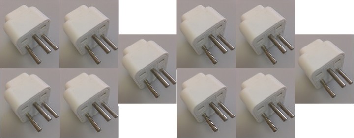 10 X AC-Adapter israel 3 runde Stifte mit Boden jr international - 1