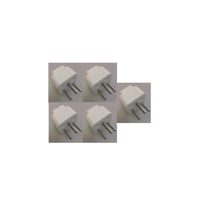 5 X AC adapter israel 3 round pins with ground jr international - 1
