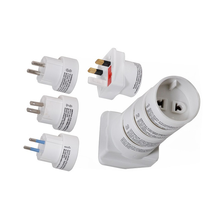 Adaptador electrico multienchufes europa gran bretana estados unidos canada medio oriente paises asiaticos adaptador convertidor