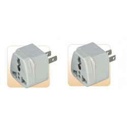 2 X Travel adapter electric adapter 16 american male + female to female  euro adapter