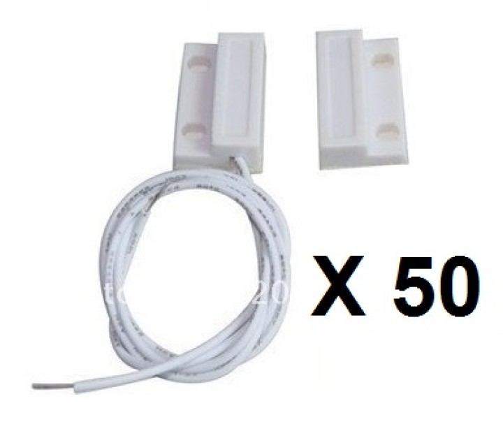 50 X Contacto nf sobresale 23mm detector magnético de apertura blanco 114ms sensor de alarma jr international - 1