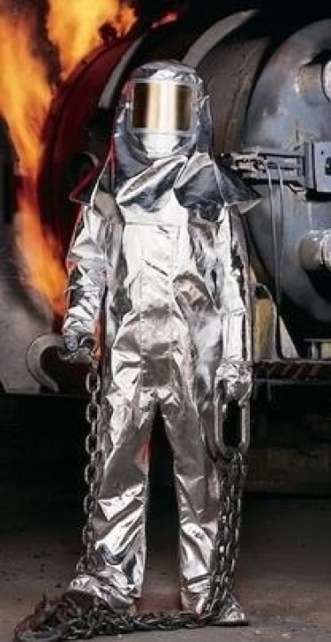 Aluminiumanzug gegen hitze bis 1000°c genehmigung n°ga88 94 helm handschuh jr international - 1