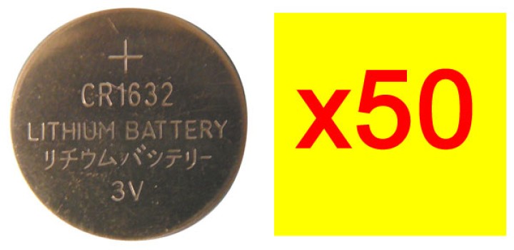 Pack 50 battery 3vdc lithium battery 120mah, cr1632 batteries battery 3vdc lithium battery, cr1632 batteries battery 3vdc lithiu