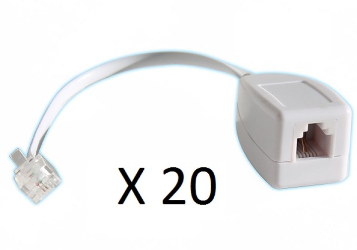 20 X  Rj11 sobretensiones en la línea telefónica como un fax / módem / adsl sobretensiones teléfono 3ka jr international - 1