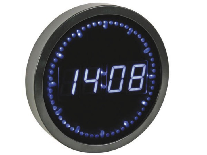 Led wanduhr ø 25cm blau perel - 1