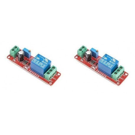 2 pcs Red DC12V Pull Delay Timer Switch Adjustable Relay Module 0 to10 Second T1098 P jr international - 1