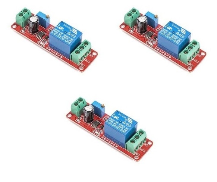 3 pcs Rojo DC12V Tire Delay Timer Interruptor Módulo de relé ajustable 0 a 10 Segundo T1098 P jr international - 1