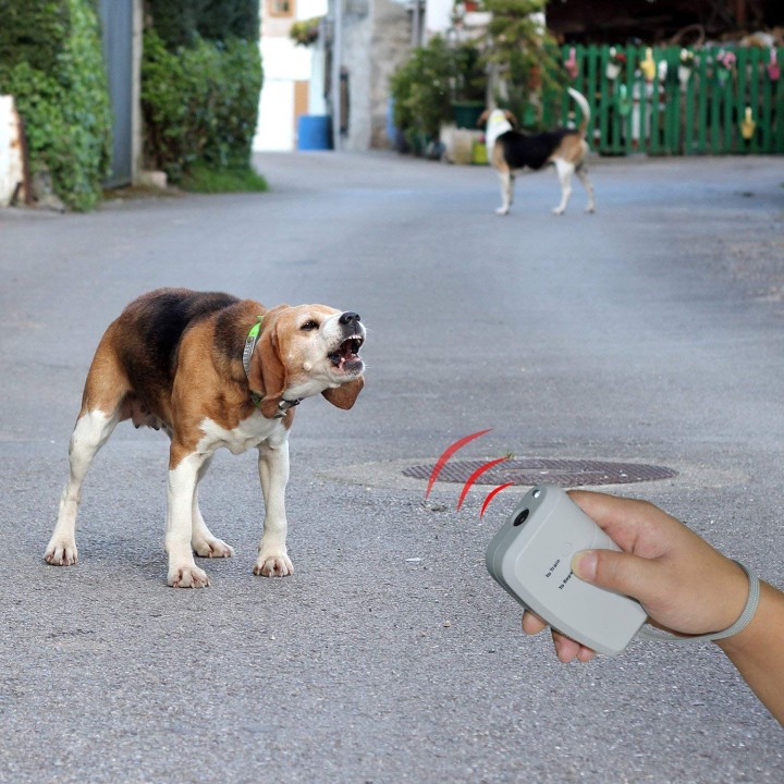 Scacciacane ad ultrasuoni 2 frequenze 7m per addestramento congegno addestramento canino eclats antivols - 6