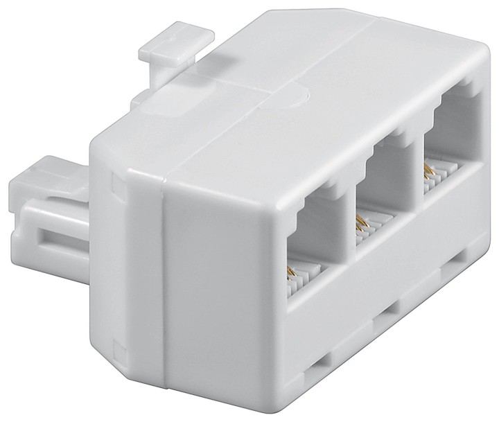 6P4C RJ11 telefono Splitter da uno a tre uscita 4 attraverso la testa adattatore per telefono digitale Corni una linea in connet