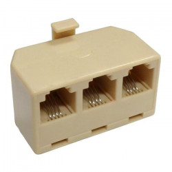 6P4C RJ11 telephone Splitter one into three output 4 through head digital phone adapter Horns one line into three line connector