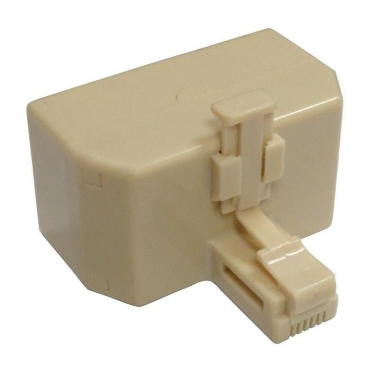 Divisor de teléfono 6P4C RJ11 uno en tres salida 4 a través del adaptador de teléfono digital de cabeza Cuernos de una línea en 